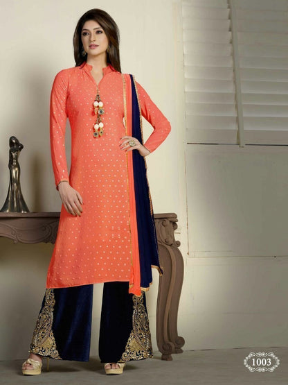 4 Color 4 Pcs Indian Pakistani Bollywood Designer Georgette Salwar Kameez Suit - Ethnicyug