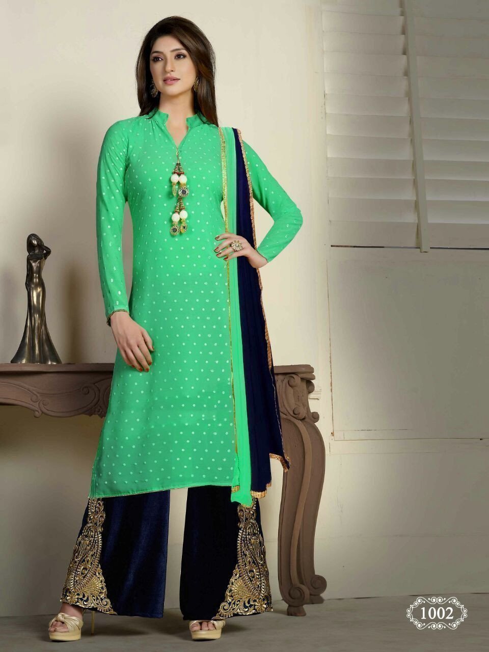 4 Color 4 Pcs Indian Pakistani Bollywood Designer Georgette Salwar Kameez Suit - Ethnicyug