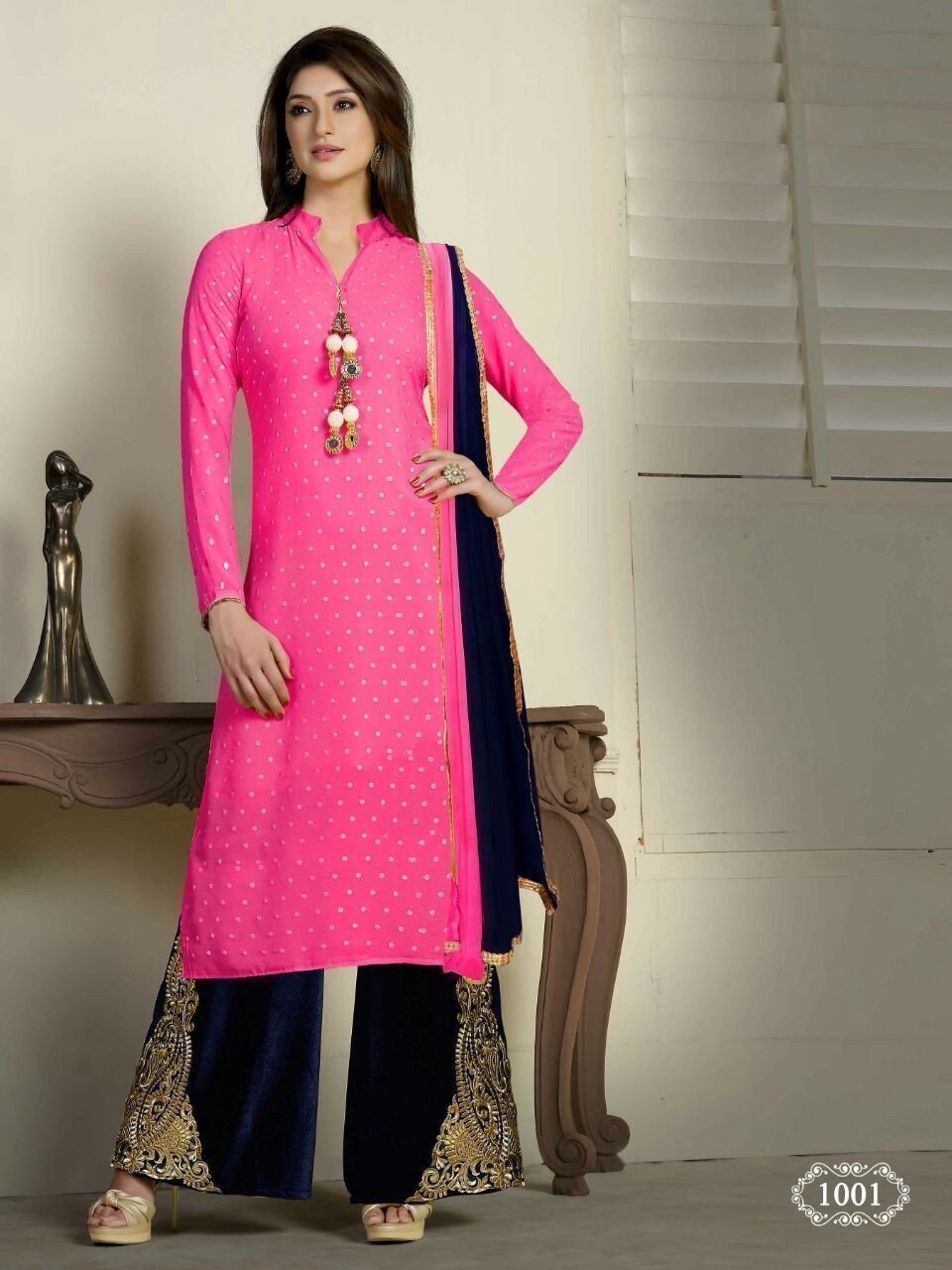 4 Color 4 Pcs Indian Pakistani Bollywood Designer Georgette Salwar Kameez Suit - Ethnicyug