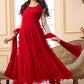 Beautiful Latest Hot Red Anarkali Suit - Ethnicyug