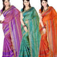 Attractive Combo Pack 3 Cotton Silk Designer Party wear Sarees - Ethnicyug