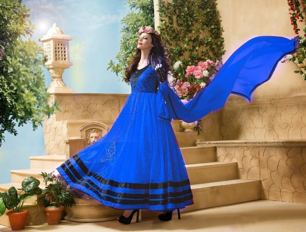 Beautiful Blue Pari Anarkali - Ethnicyug