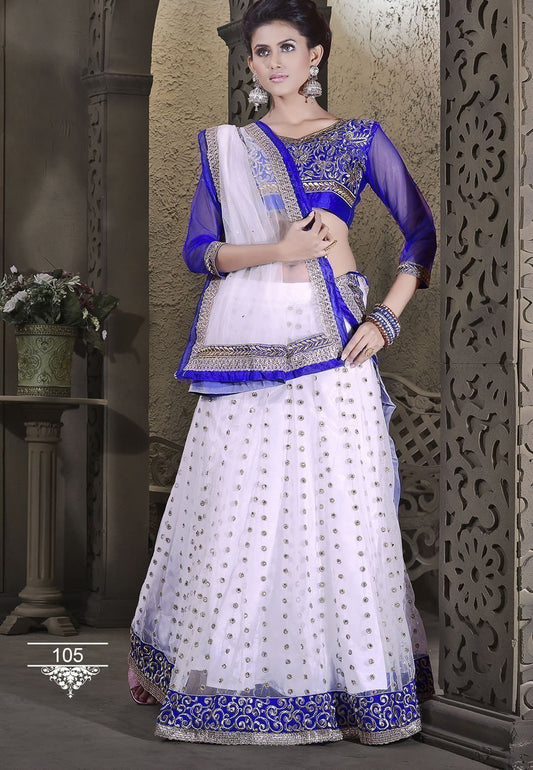 Attractive White Color Wedding Wear Designer Lehenga Choli - Ethnicyug