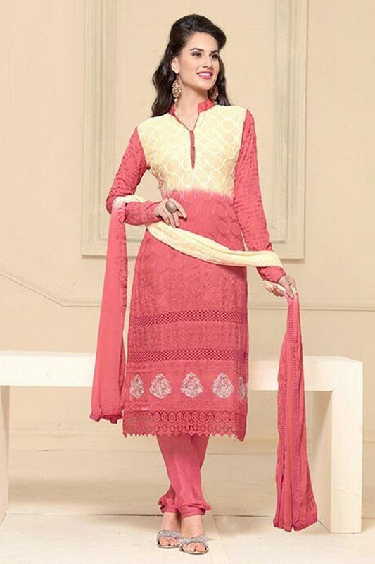 Attractive Pink Semi Stitched Party Wear Salwar Kameez EBSFSK15503I - Ethnicyug